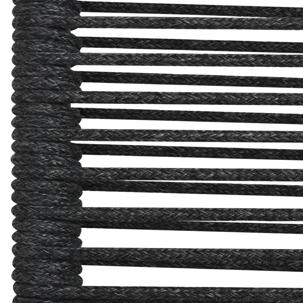 Garden Chairs 4 pcs Cotton Rope and Steel Black