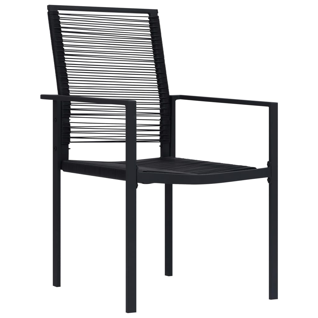 Garden Chairs 2 pcs PVC Rattan Black