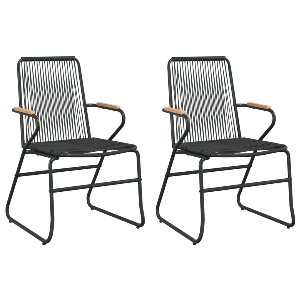 Garden Chairs 2 pcs Black 58x59x85.5 cm PVC Rattan