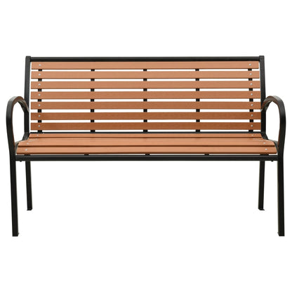 Garden Bench 125 cm Steel and WPC Black and Brown