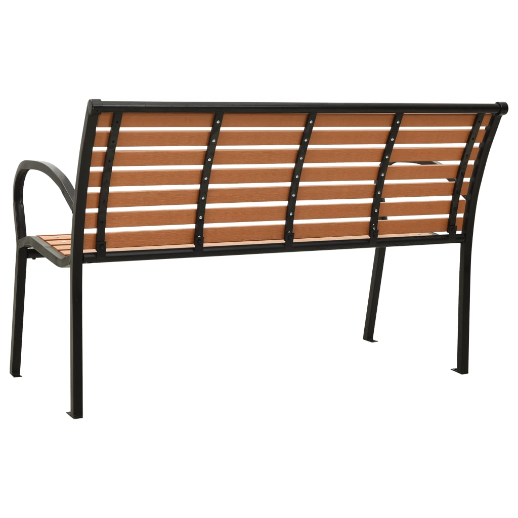 Garden Bench 125 cm Steel and WPC Black and Brown