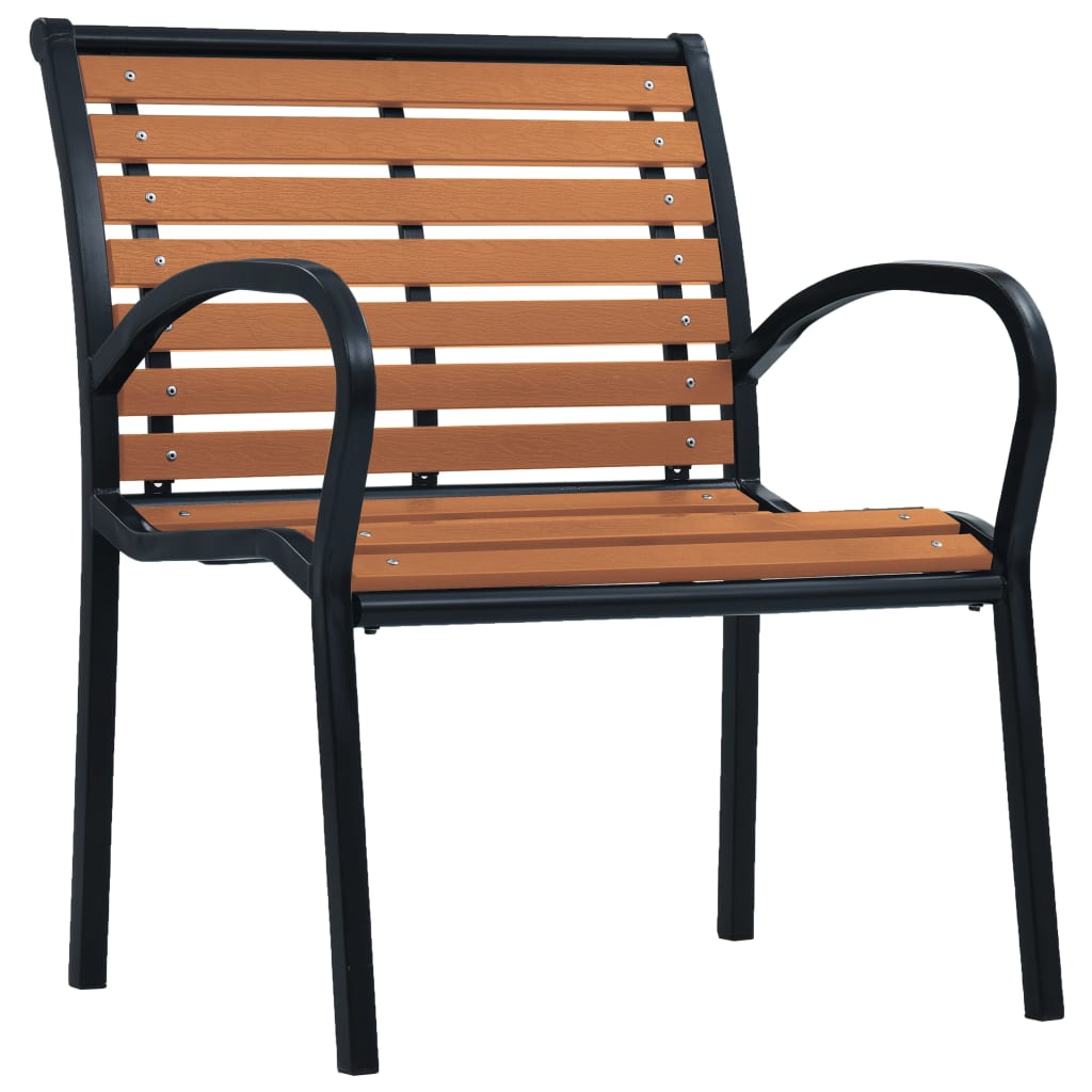 Garden Chairs 2 pcs Steel and WPC Black and Brown