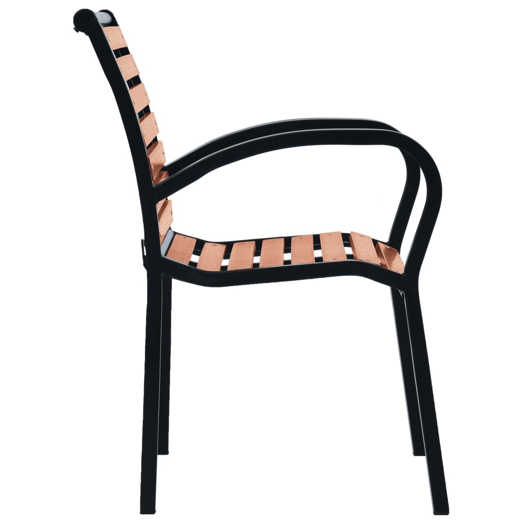 Garden Chairs 2 pcs Steel and WPC Black and Brown