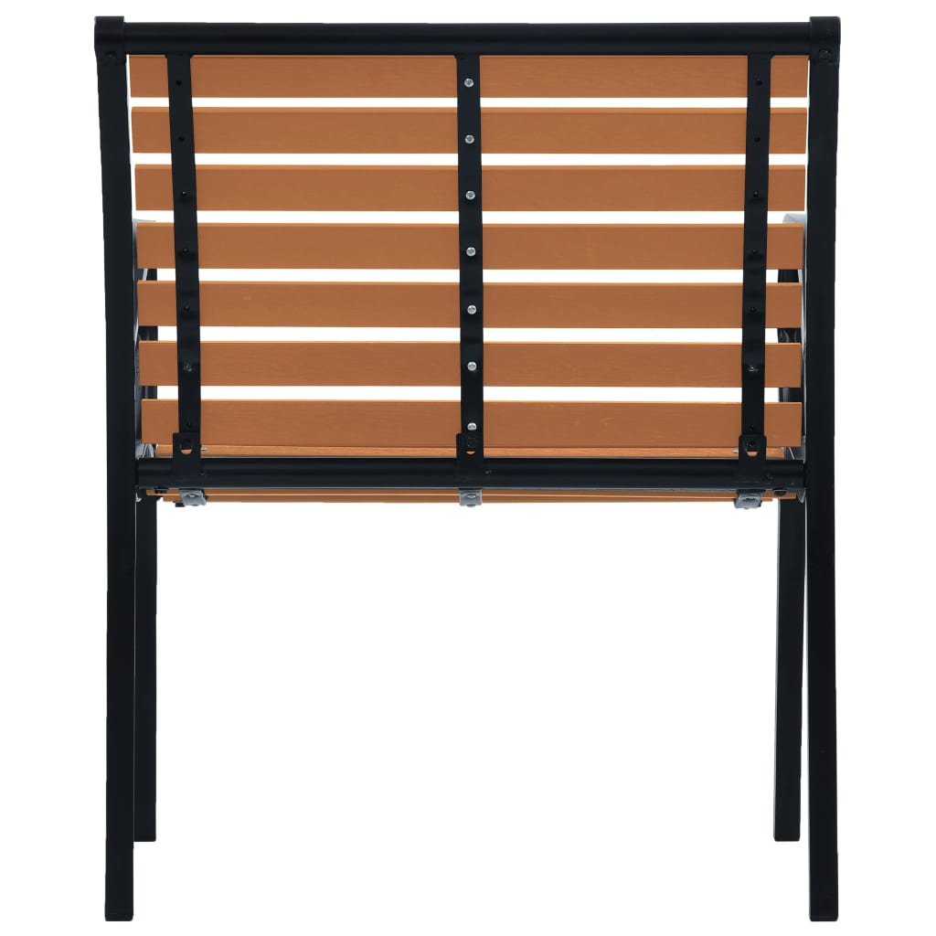 Garden Chairs 2 pcs Steel and WPC Black and Brown