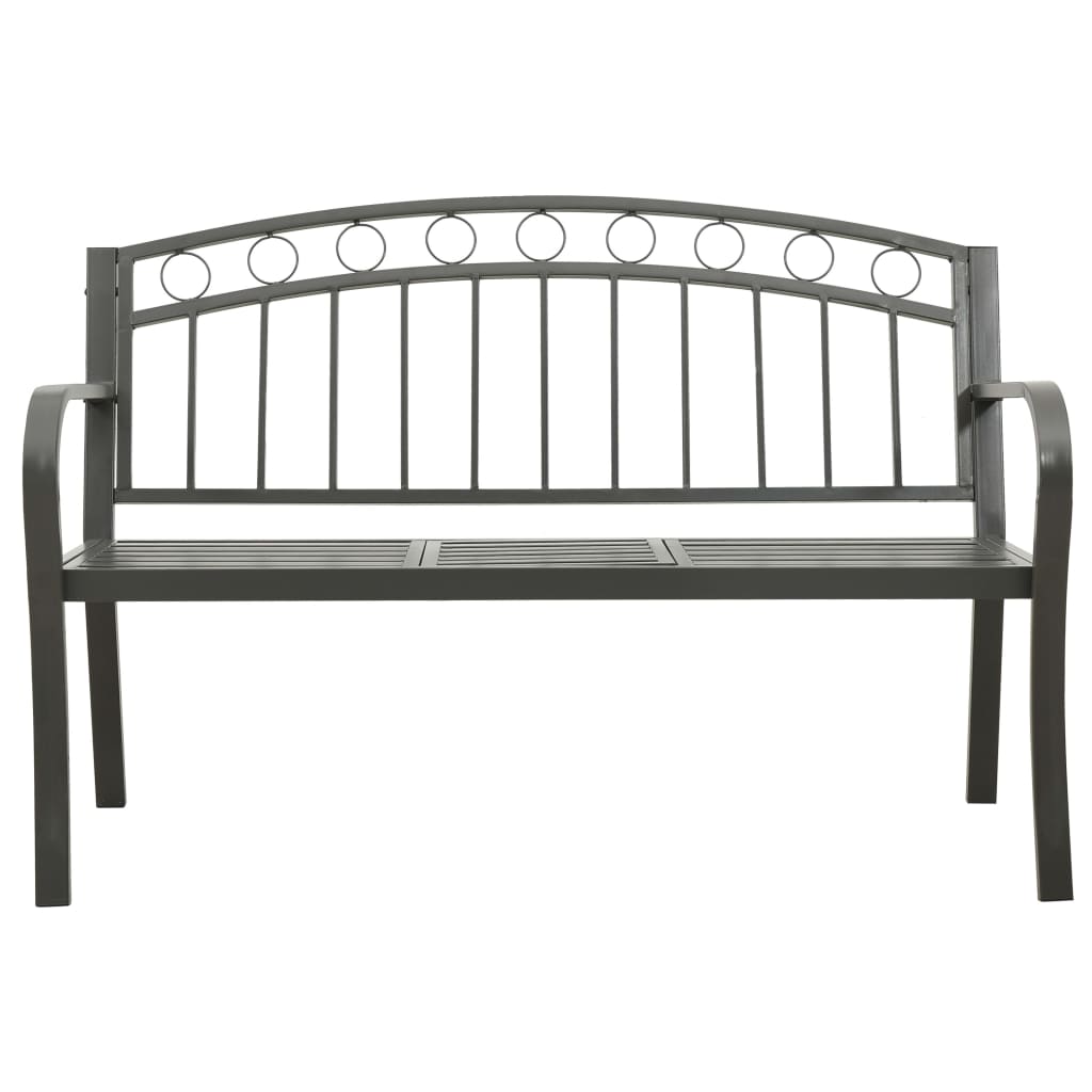 Garden Bench with a Table 125 cm Steel Grey