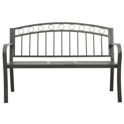 Garden Bench with a Table 125 cm Steel Grey