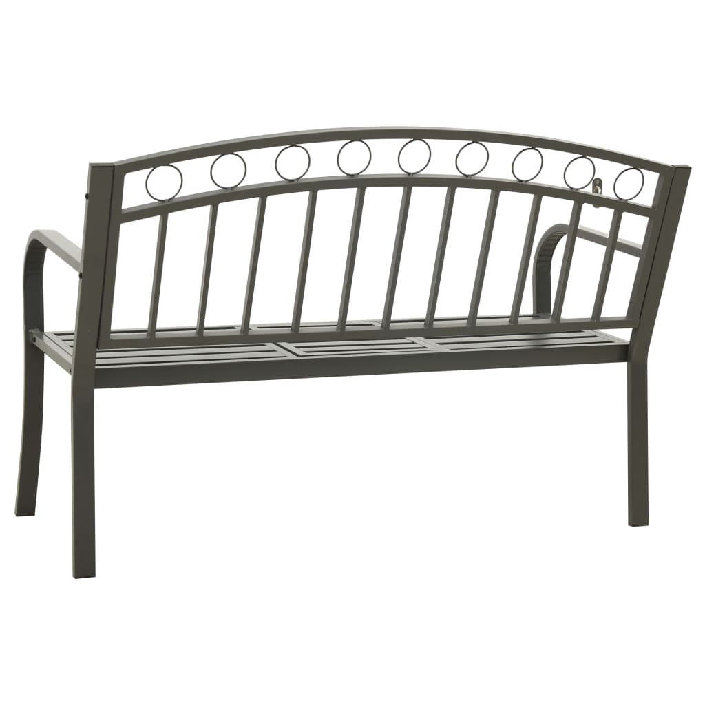 Garden Bench with a Table 125 cm Steel Grey