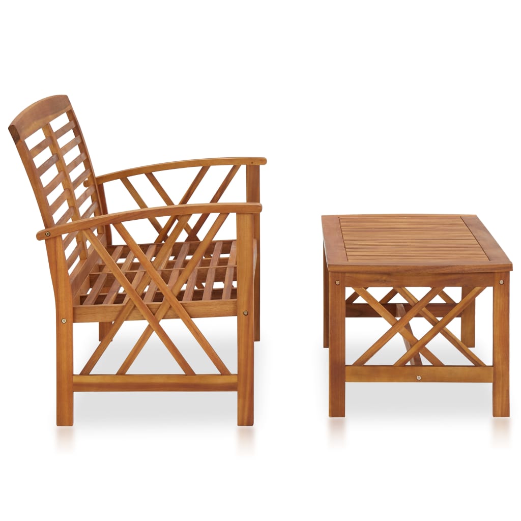 2 Piece Garden Lounge Set Solid Acacia Wood