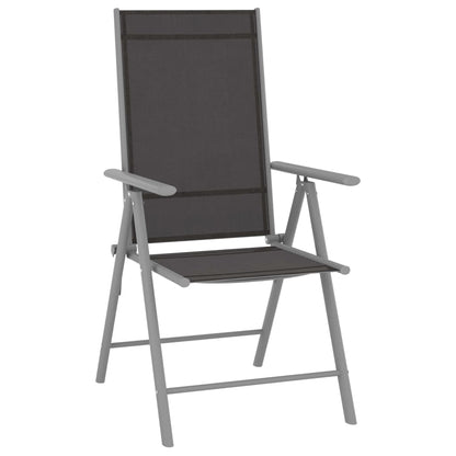 Folding Garden Chairs 4 pcs Textilene Black