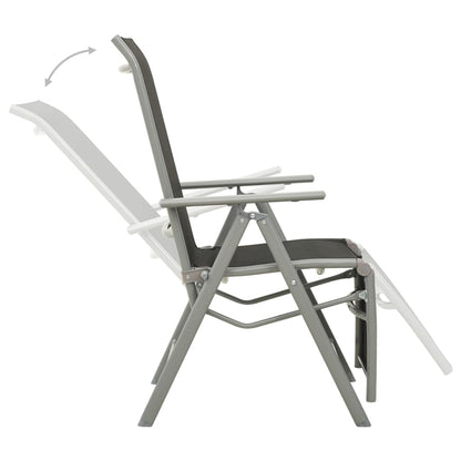 Reclining Garden Chairs 2 pcs Textilene and Aluminium Silver