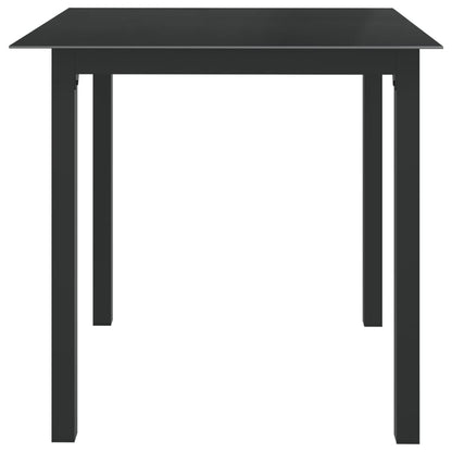 Garden Table Black 80x80x74 cm Aluminium and Glass