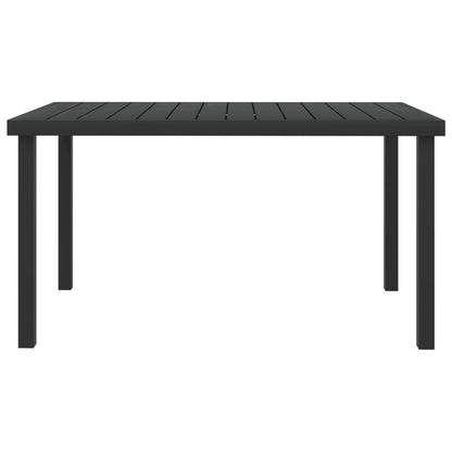 Garden Table Black 140x90x74 cm Aluminium and WPC