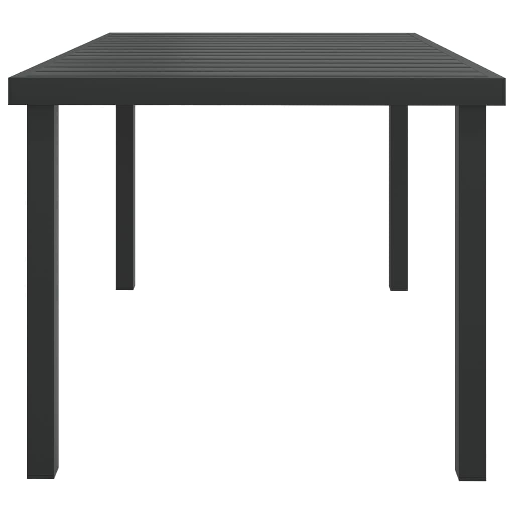 Garden Table Black 140x90x74 cm Aluminium and WPC