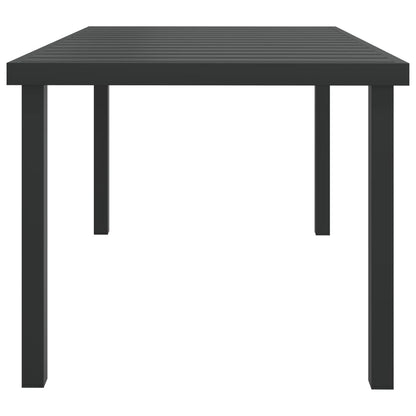 Garden Table Black 140x90x74 cm Aluminium and WPC