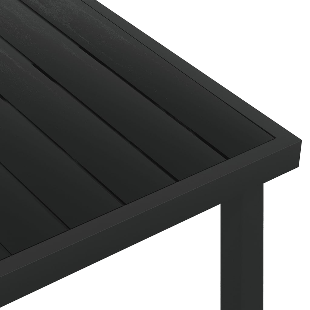 Garden Table Black 140x90x74 cm Aluminium and WPC