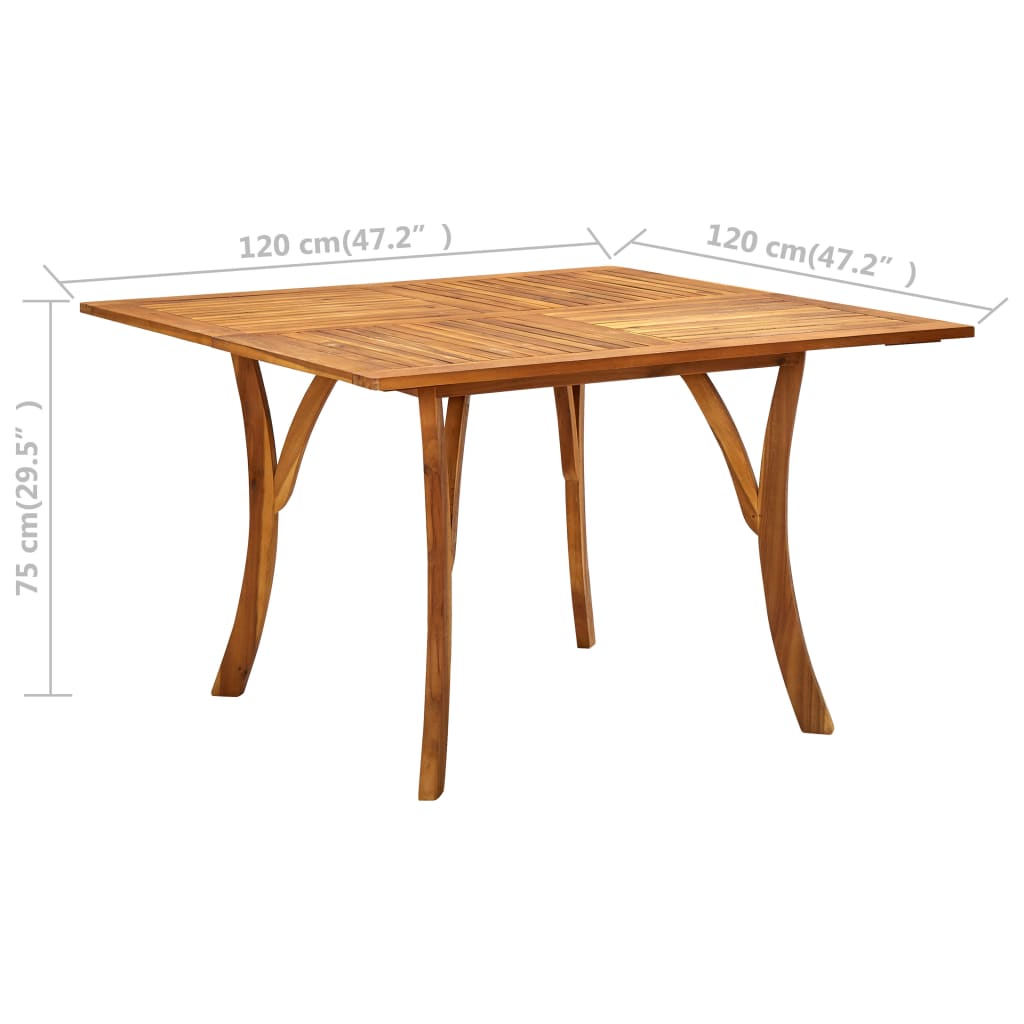 Garden Table 120x120x75 cm Solid Acacia Wood