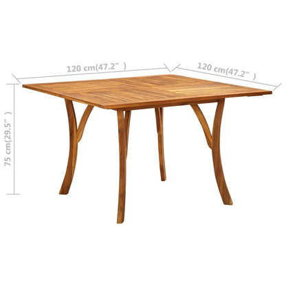 Garden Table 120x120x75 cm Solid Acacia Wood