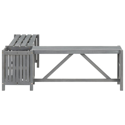 Garden Corner Bench with Planter 117cm Solid Acacia Wood Grey