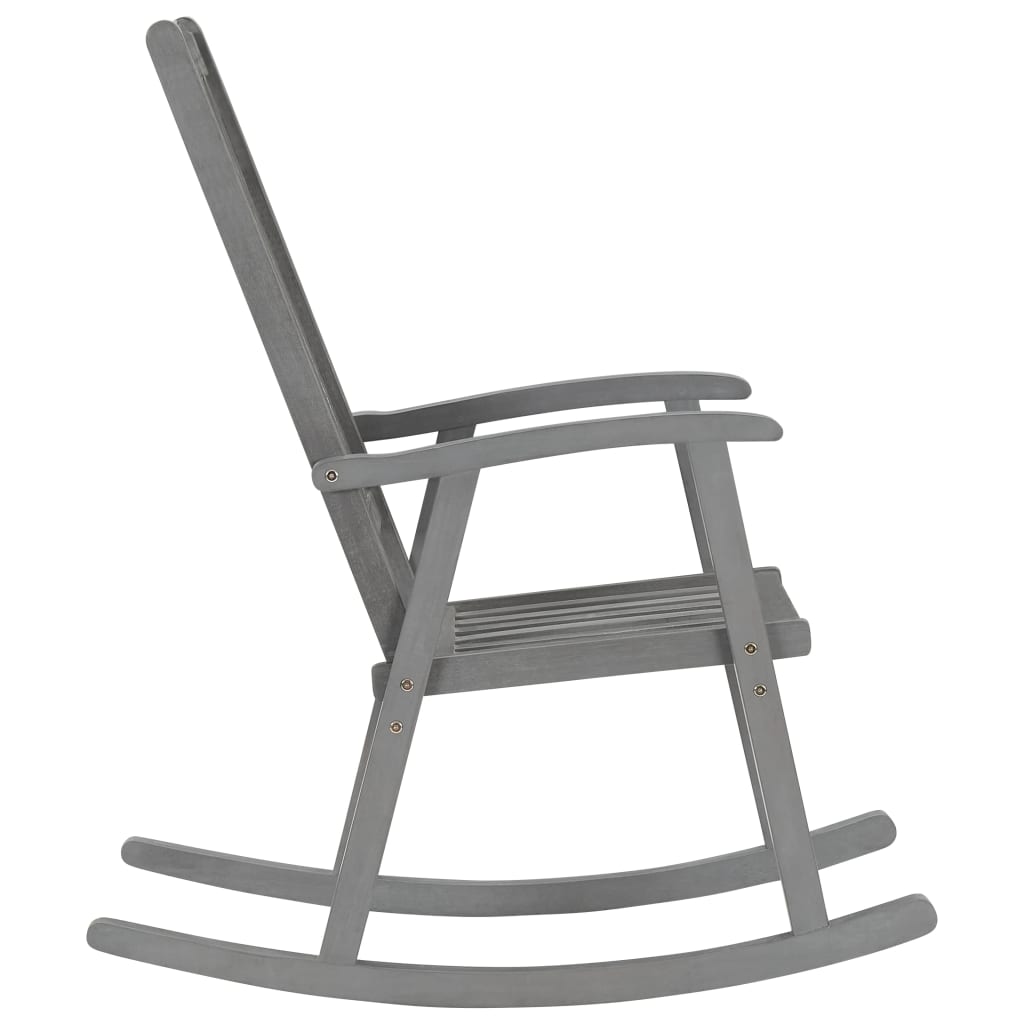 Rocking Chair Grey Solid Acacia Wood