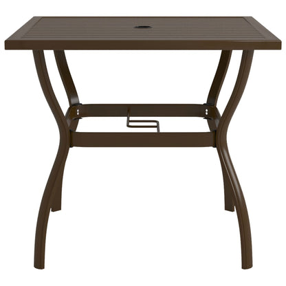 Garden Table Brown 81.5x81.5x72 cm Steel