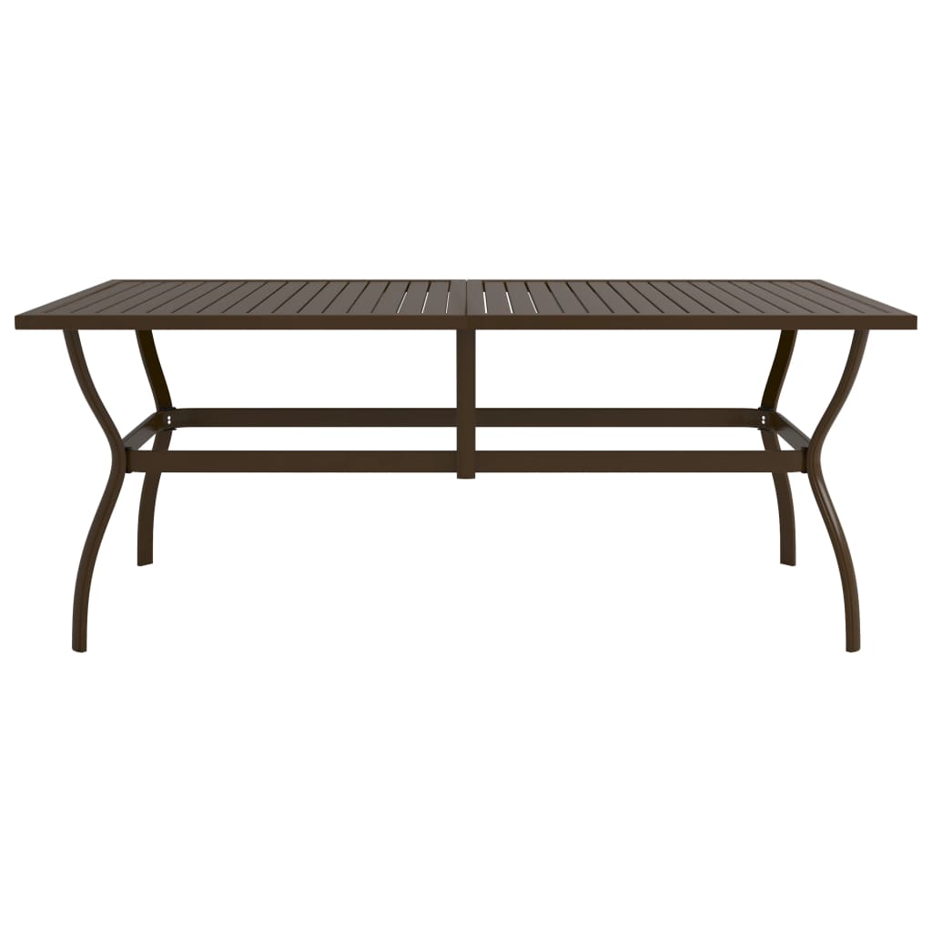 Garden Table Brown 190x80x72 cm Steel