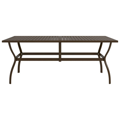 Garden Table Brown 190x80x72 cm Steel