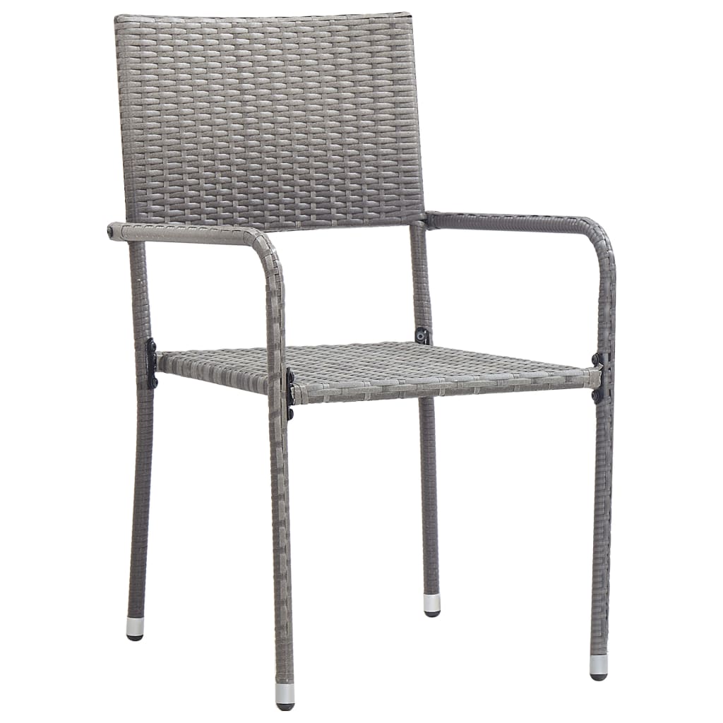 Outdoor Dining Chairs 4 pcs Poly Rattan Anthracite