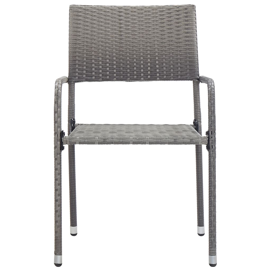 Outdoor Dining Chairs 6 pcs Poly Rattan Anthracite