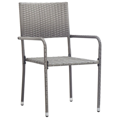 Outdoor Dining Chairs 6 pcs Poly Rattan Anthracite