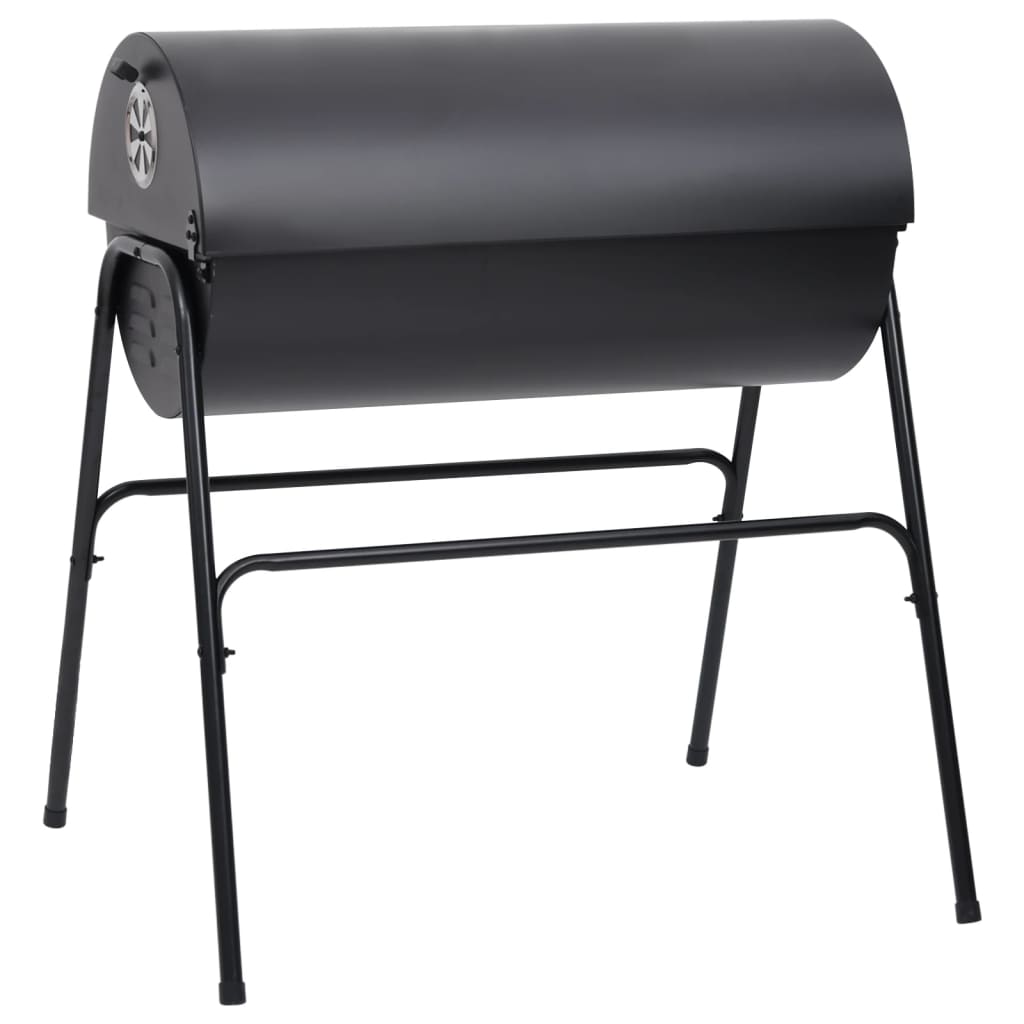 Barrel Grill with 2 Cooking Grids Black 80x95x90 cm Steel