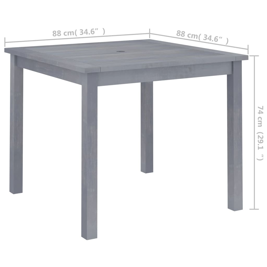 Garden Dining Table 88x88x74 cm Solid Acacia Wood