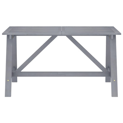 Garden Dining Table Grey 140x70x73.5 cm Solid Acacia Wood