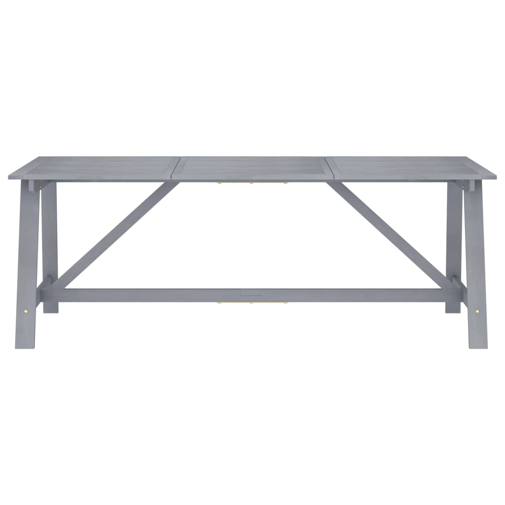 Garden Dining Table Grey 206x100x74 cm Solid Acacia Wood