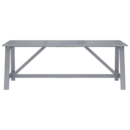 Garden Dining Table Grey 206x100x74 cm Solid Acacia Wood