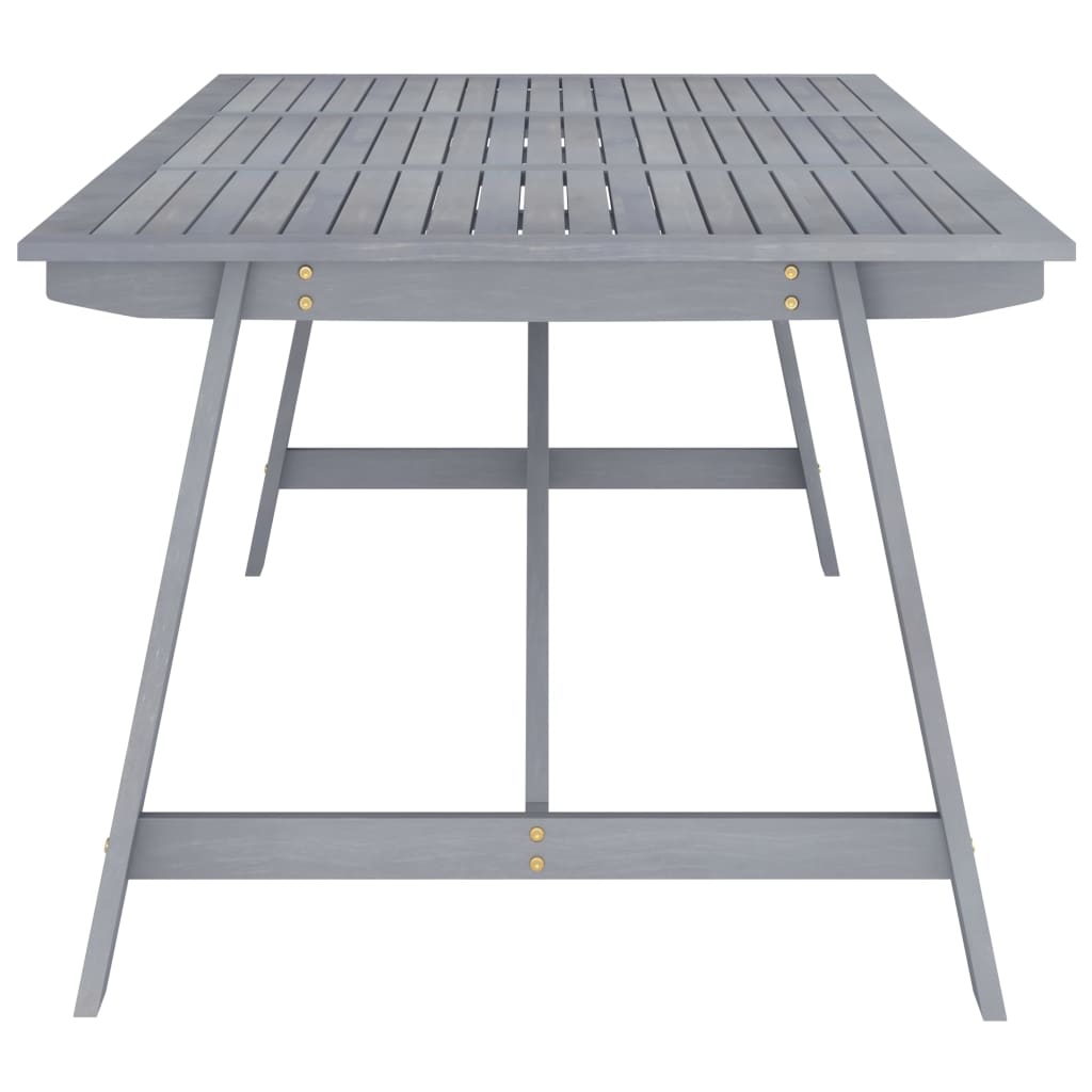 Garden Dining Table Grey 206x100x74 cm Solid Acacia Wood