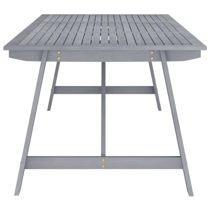 Garden Dining Table Grey 206x100x74 cm Solid Acacia Wood