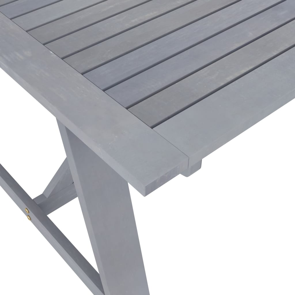 Garden Dining Table Grey 206x100x74 cm Solid Acacia Wood