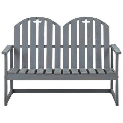 4 Piece Outdoor Lounge Set Grey Solid Acacia Wood