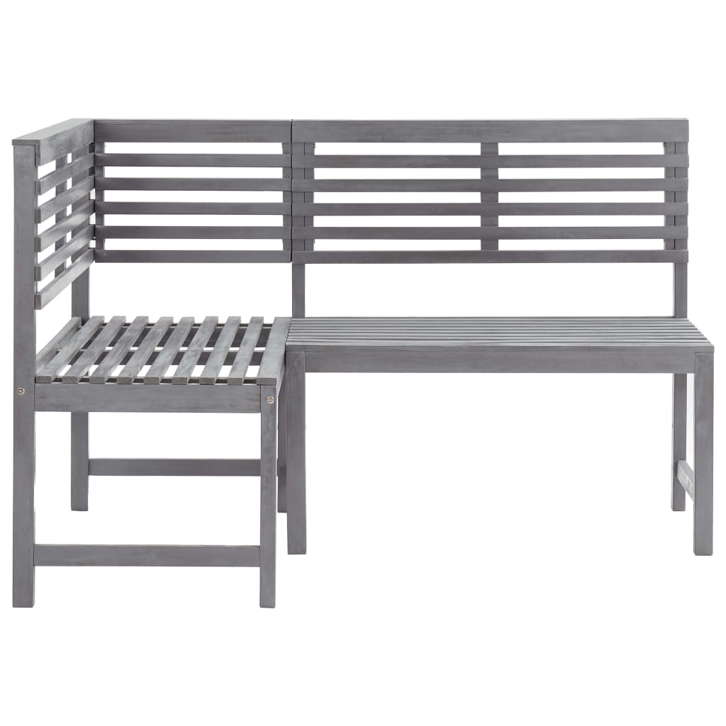 Garden Corner Bench Grey 140 cm Solid Acacia Wood