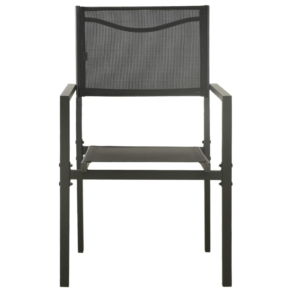 Garden Chairs 2 pcs Textilene and Steel Black and Anthracite