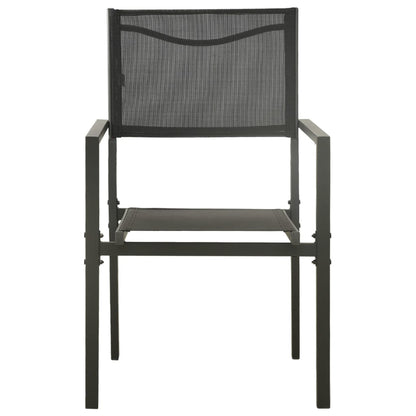 Garden Chairs 2 pcs Textilene and Steel Black and Anthracite