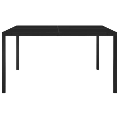 Garden Table 130x130x72 cm Black Steel and Glass