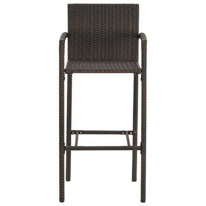 Bar Stools 2 pcs Brown Poly Rattan