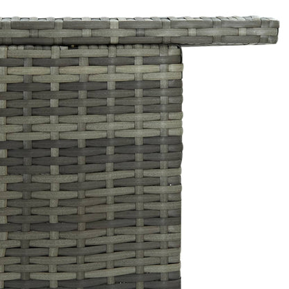 Garden Bar Table Grey 120x55x110 cm Poly Rattan