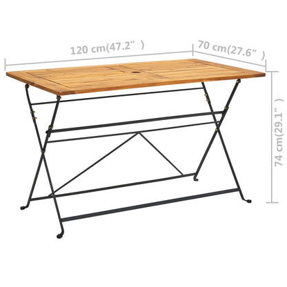 Folding Garden Table 120x70x74 cm Solid Acacia Wood