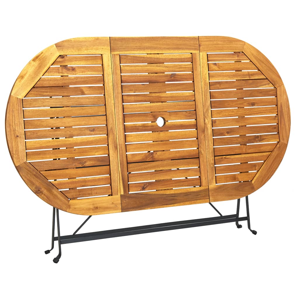 Garden Table 160x85x74 cm Solid Acacia Wood Oval