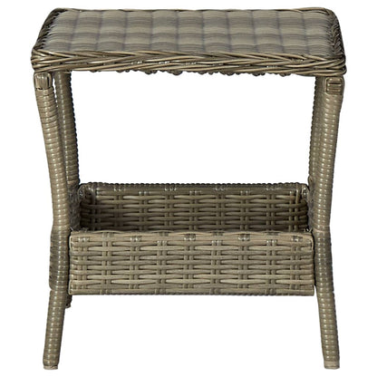 Garden Table Brown 45x45x46.5 cm Poly Rattan