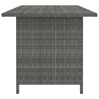 Garden Dining Table Grey 110x70x65 cm Poly Rattan