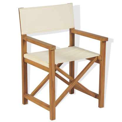 Folding Director's Chairs 2 pcs Solid Teak Wood