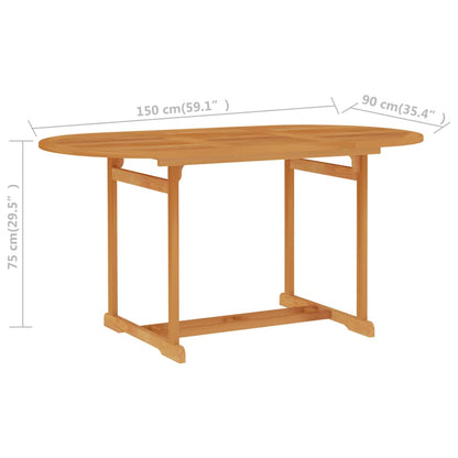 Garden Table 150x90x75 cm Solid Teak Wood